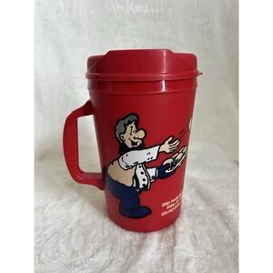 Head's Up Lambert's Cafe Throwed Rolls‎ 32 oz Red Insulated Mug Thermo Serv